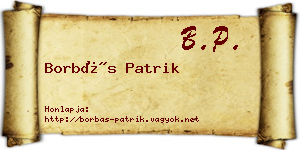 Borbás Patrik névjegykártya