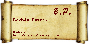 Borbás Patrik névjegykártya