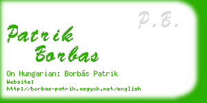 patrik borbas business card
