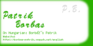 patrik borbas business card